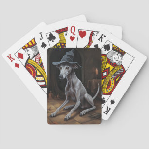Italiaanse Greyhound pompoenen Halloween eng Pokerkaarten