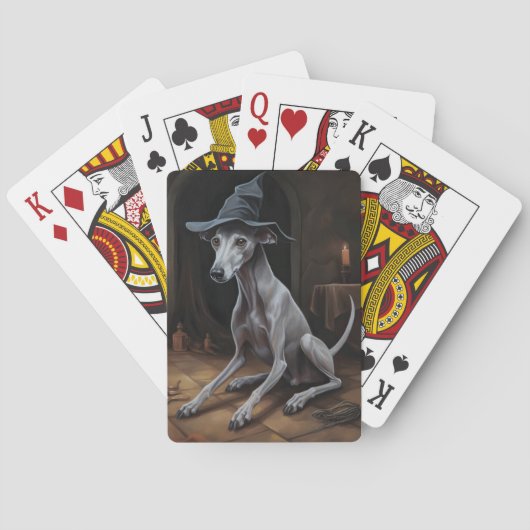 Italiaanse Greyhound pompoenen Halloween eng Pokerkaarten (Achterkant)