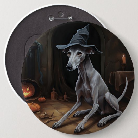 Italiaanse Greyhound pompoenen Halloween eng Ronde Button 6,0 Cm (Voorkant /achterkant)