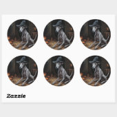 Italiaanse Greyhound pompoenen Halloween eng Ronde Sticker (Vel)
