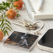 Italiaanse Greyhound pompoenen Halloween eng Sleutelhanger (Voorkant Rechts)