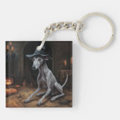 Italiaanse Greyhound pompoenen Halloween eng Sleutelhanger (Achterkant)