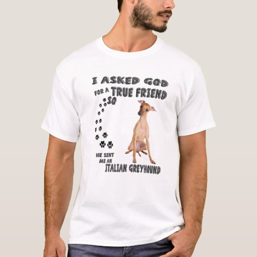 Italiaanse Greyhound Quote mam, Sighthound Dad Art T-shirt (Voorkant)