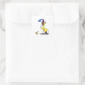 Italiaanse Greyhound Raincoat Vierkante Sticker (Tas)