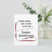 Italiaanse Greyhound reisleiband Briefkaart (Staand voorkant)