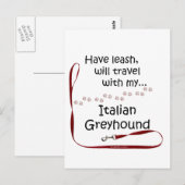 Italiaanse Greyhound reisleiband Briefkaart (Voorkant / Achterkant)