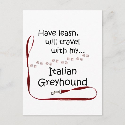 Italiaanse Greyhound reisleiband Briefkaart (Voorkant)
