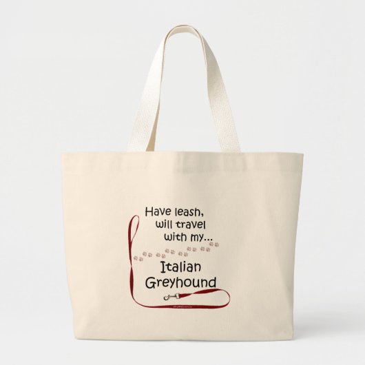 Italiaanse Greyhound reisleiband Grote Tote Bag (Voorkant)