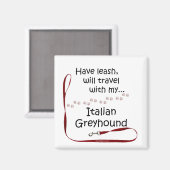 Italiaanse Greyhound reisriem - Magnet (Voorkant / Achterkant)