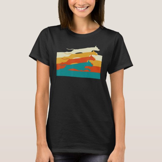 ITALIAANSE GREYHOUND Retrostijl T-shirt (Voorkant)