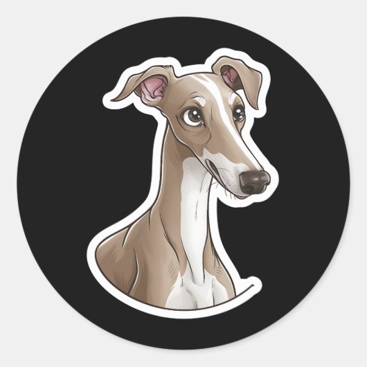 Italiaanse Greyhound Ronde Sticker (Voorkant)