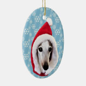 Italiaanse Greyhound Santa Keramisch Ornament (Rechts)