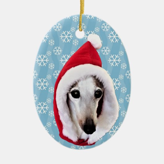 Italiaanse Greyhound Santa Keramisch Ornament (Voorkant)