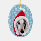 Italiaanse Greyhound Santa Keramisch Ornament (Achterkant)