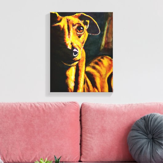 Italiaanse Greyhound schilderij Canvas Afdruk (Insitu (Woonkamer))