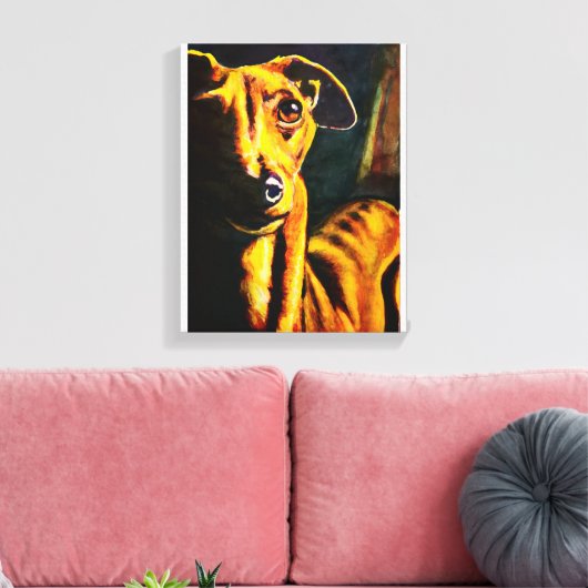 Italiaanse Greyhound schilderij Canvas Afdruk (Insitu (Woonkamer))