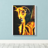 Italiaanse Greyhound schilderij Canvas Afdruk (Insitu (Houten vloer))