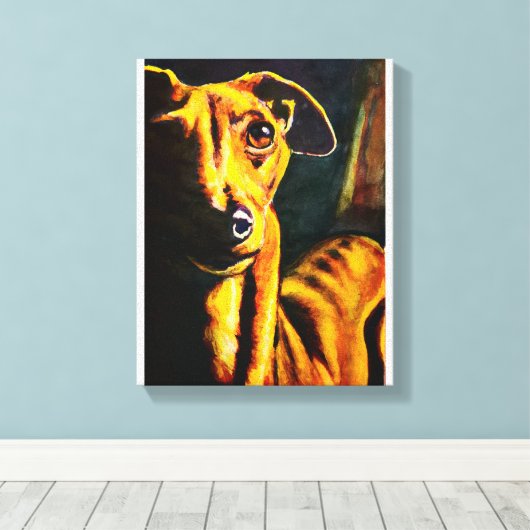 Italiaanse Greyhound schilderij Canvas Afdruk (Insitu (Houten vloer))