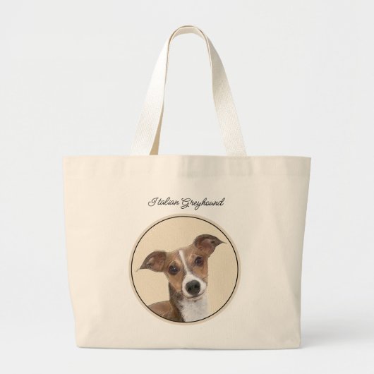Italiaanse Greyhound schilderij Sable Originele ho Grote Tote Bag (Voorkant)
