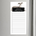 Italiaanse Greyhound Shopping List Magnetic Notepa Magnetisch Notitieblok<br><div class="desc">Schattige dingen om een Italiaanse Greyhound-hond te halen met een zwart karton-lijst gepersonaliseerd met jouw naam.</div>