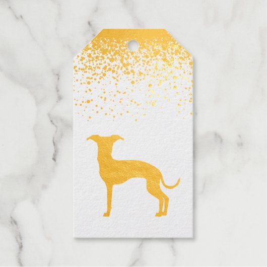 Italiaanse Greyhound Silhouette Cute Sighthound Do Cadeaulabels (Voorkant)