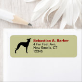 Italiaanse Greyhound Silhouette Return Address Lab Etiket (Insitu)