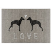 Italiaanse Greyhound Silhouetten Liefde Snijplank (Voorkant)