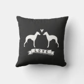 Italiaanse Greyhound Silhouettes Love Kussen (Achterkant)