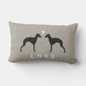 Italiaanse Greyhound Silhouettes Love - Personalis Kussen (Achterkant)