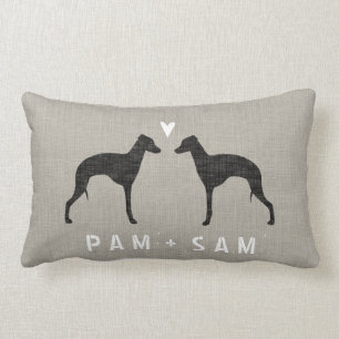 Italiaanse Greyhound Silhouettes Love - Personalis Kussen
