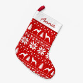 Italiaanse Greyhound Silhouettes Pattern Cute Iggi Kleine Kerstsok (Voorkant (Hangend))