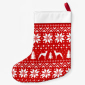 Italiaanse Greyhound Silhouettes Pattern Cute Iggi Kleine Kerstsok (Achterkant)