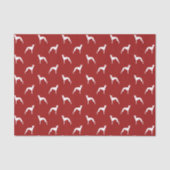 Italiaanse Greyhound Silhouettes Pattern Red Holid Tissuepapier (Voorkant)