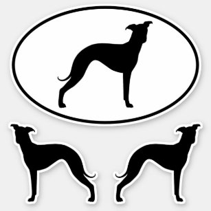 Italiaanse Greyhound Silhouettes Vinyl Sticker Set