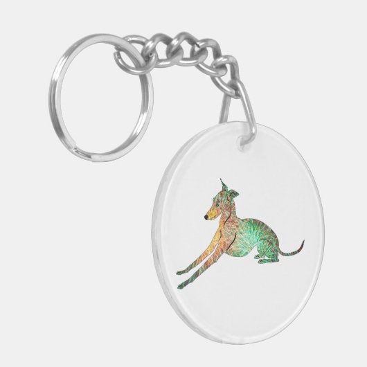 Italiaanse Greyhound Sleutelhanger (Voorkant Links)