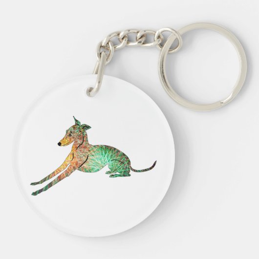 Italiaanse Greyhound Sleutelhanger (Achterkant)