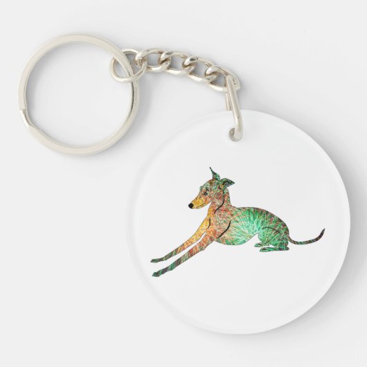 Italiaanse Greyhound Sleutelhanger (Voorkant)