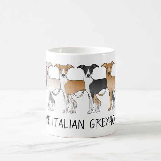 Italiaanse Greyhound-tekenfilms met aangepaste tek Koffiemok (Center)