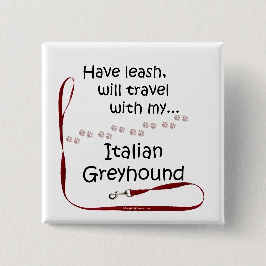 Italiaanse Greyhound Travel Leash - Button (Voorkant)