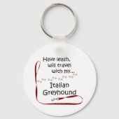 Italiaanse Greyhound Travel Leash - Sleutelhanger (Voorkant)