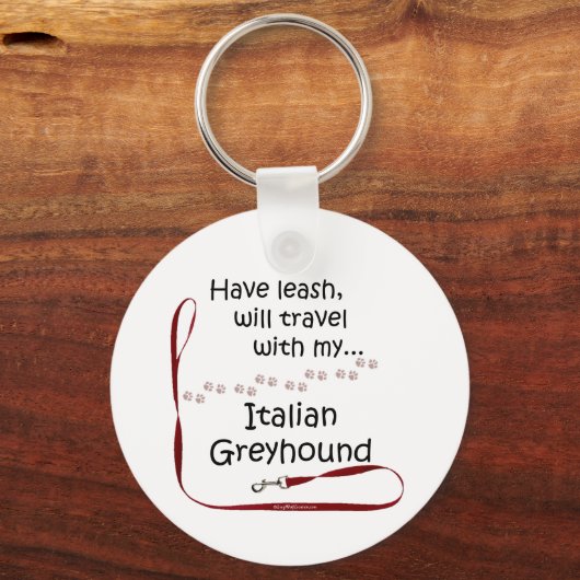Italiaanse Greyhound Travel Leash - Sleutelhanger (Achterkant)