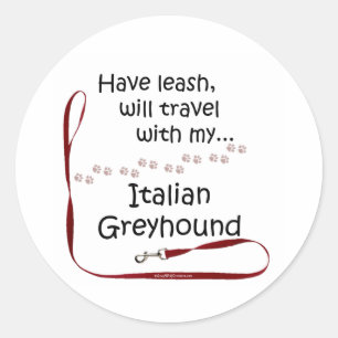 Italiaanse Greyhound Travel Leash - Sticker
