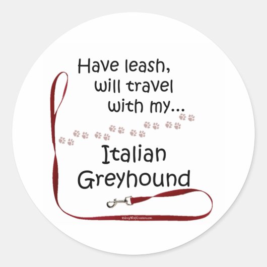 Italiaanse Greyhound Travel Leash - Sticker (Voorkant)