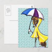 Italiaanse Greyhound Umbrella Crazy Briefkaart (Voorkant / Achterkant)