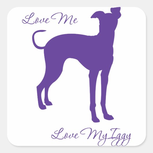 Italiaanse Greyhound Vierkante Sticker (Voorkant)