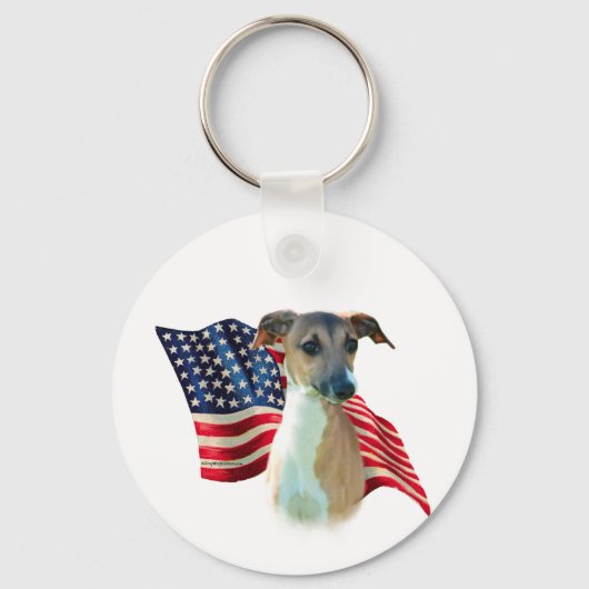 Italiaanse Greyhound vlag Sleutelhanger (Voorkant)