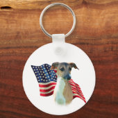 Italiaanse Greyhound vlag Sleutelhanger (Achterkant)
