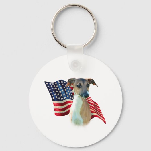 Italiaanse Greyhound vlag Sleutelhanger (Voorkant)