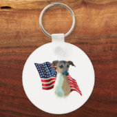 Italiaanse Greyhound vlag Sleutelhanger (Voorkant)