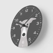 Italiaanse Greyhound Whippet Cute Cartoon Dog Ronde Klok (Hoek)